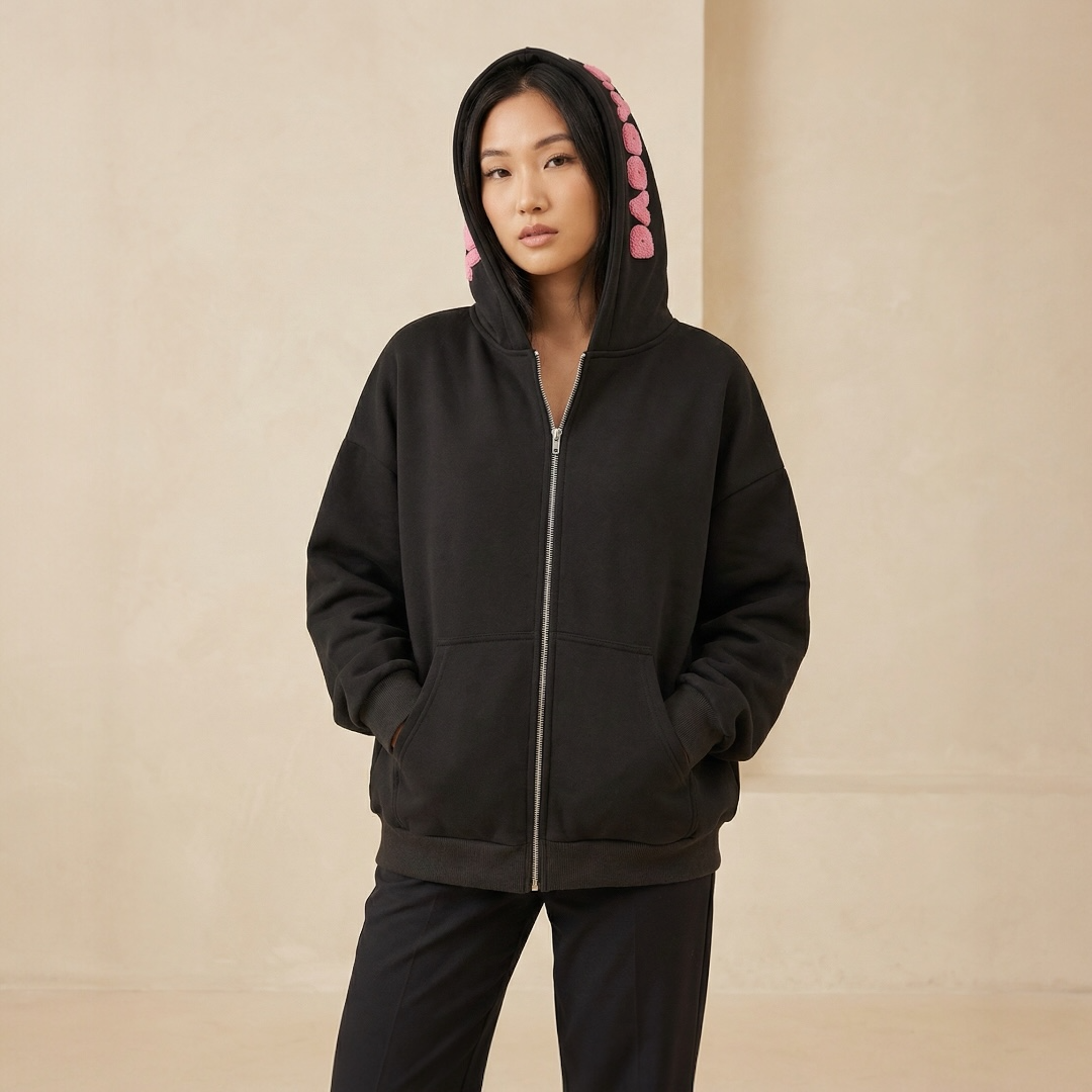 "Daddy's Girl" Embroidery Zipper Hoodie