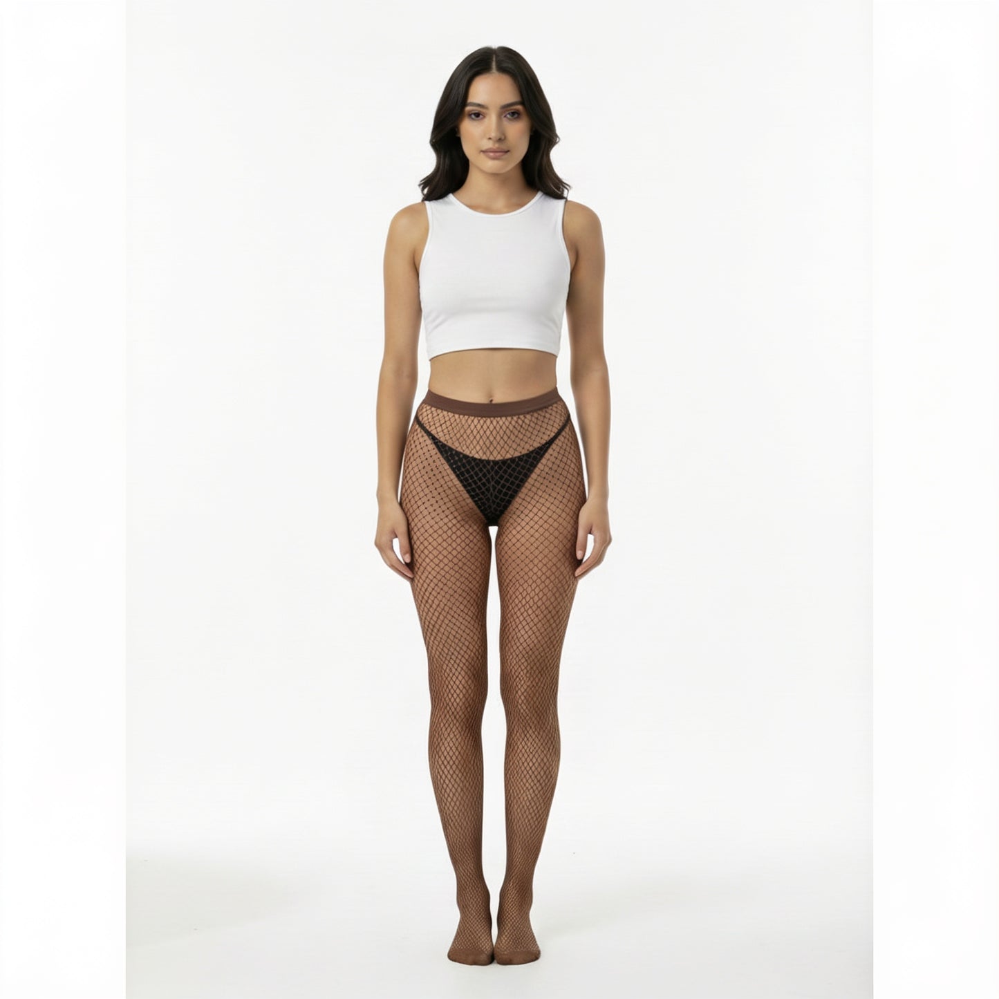 Mocha Mini Diamond Fishnets